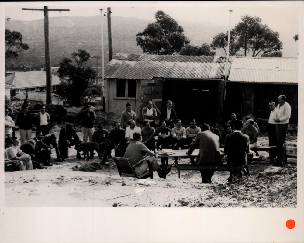 Members of the Beacon Hill Bush Fire Brigade at the Annual General Meeting c 1960