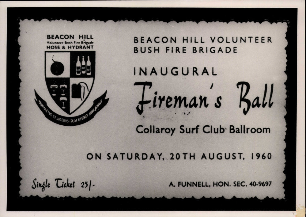 Ticket to Beacon Hill Volunteer Bush Fire Brigade Fireman's Ball 