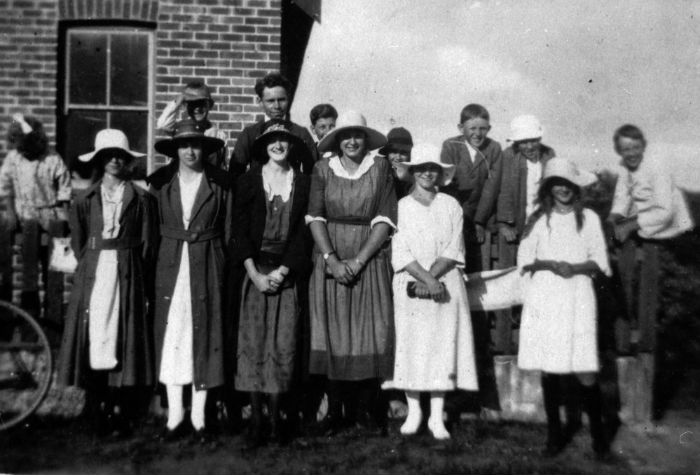 Group outside Methodist Church, Forest Way