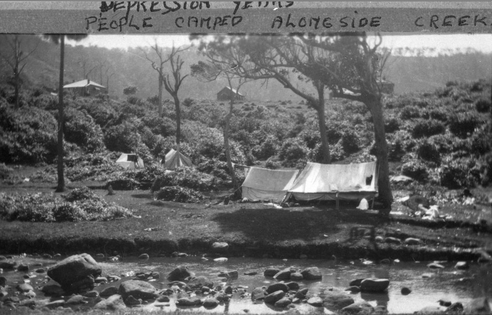 Campers at Frenchs Creek, Belrose during the Depression years