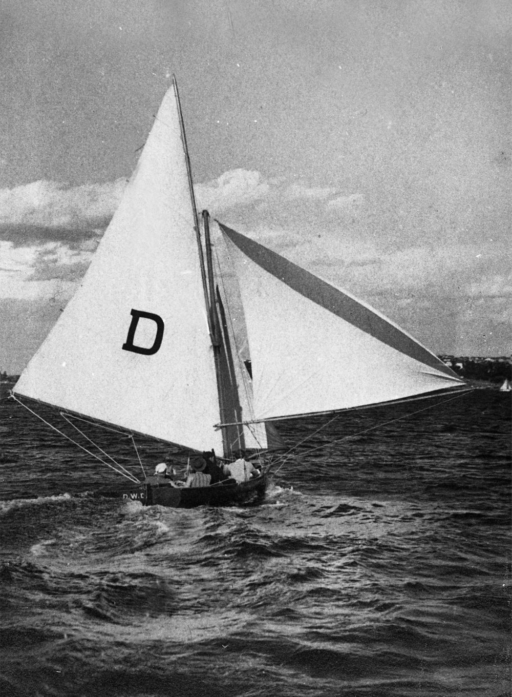 Leonard Dodds and his yacht D.W.D., Sydney Harbour