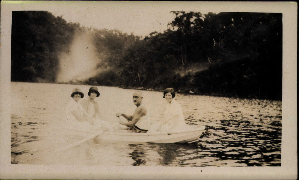 Hilda Kelly and friends at the Basin, Pittwater