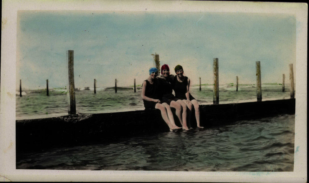 Hilda Kelly and friends in ocean baths