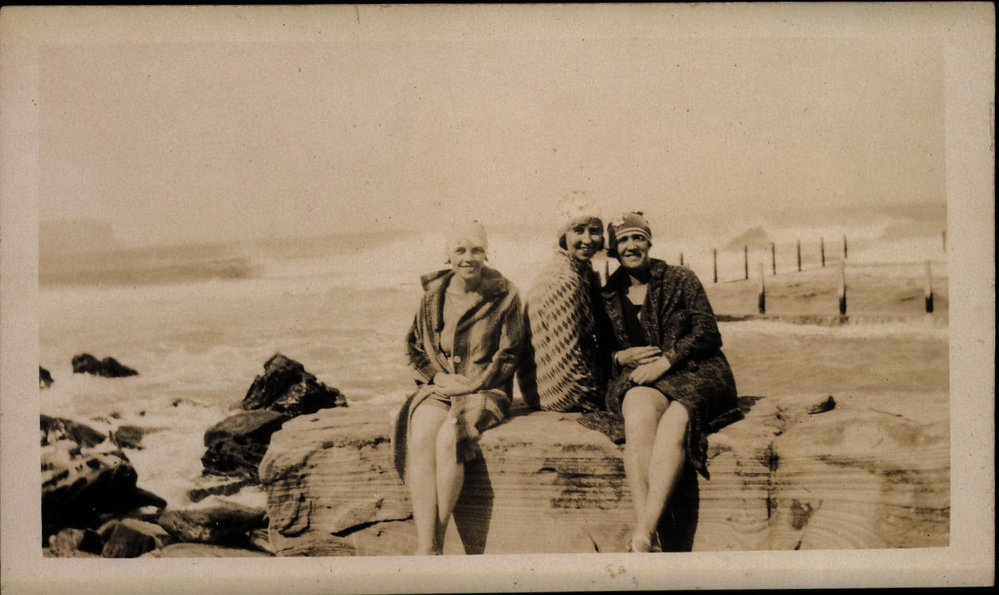 Hilda Kelly and friends at Newport Beach