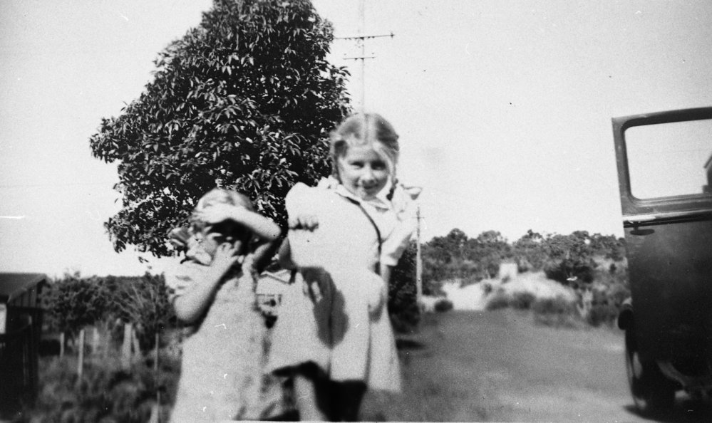 Cornish family friends outside Cornish family home, Beacon Hill