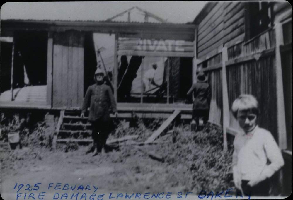 Fire damage at bakery, Lawrence Street, Harbord