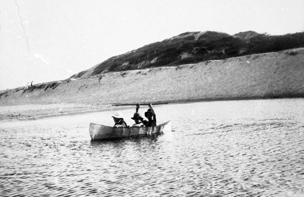 Les and Fred MacLean with Vic Evans on Curl Curl Lagoon