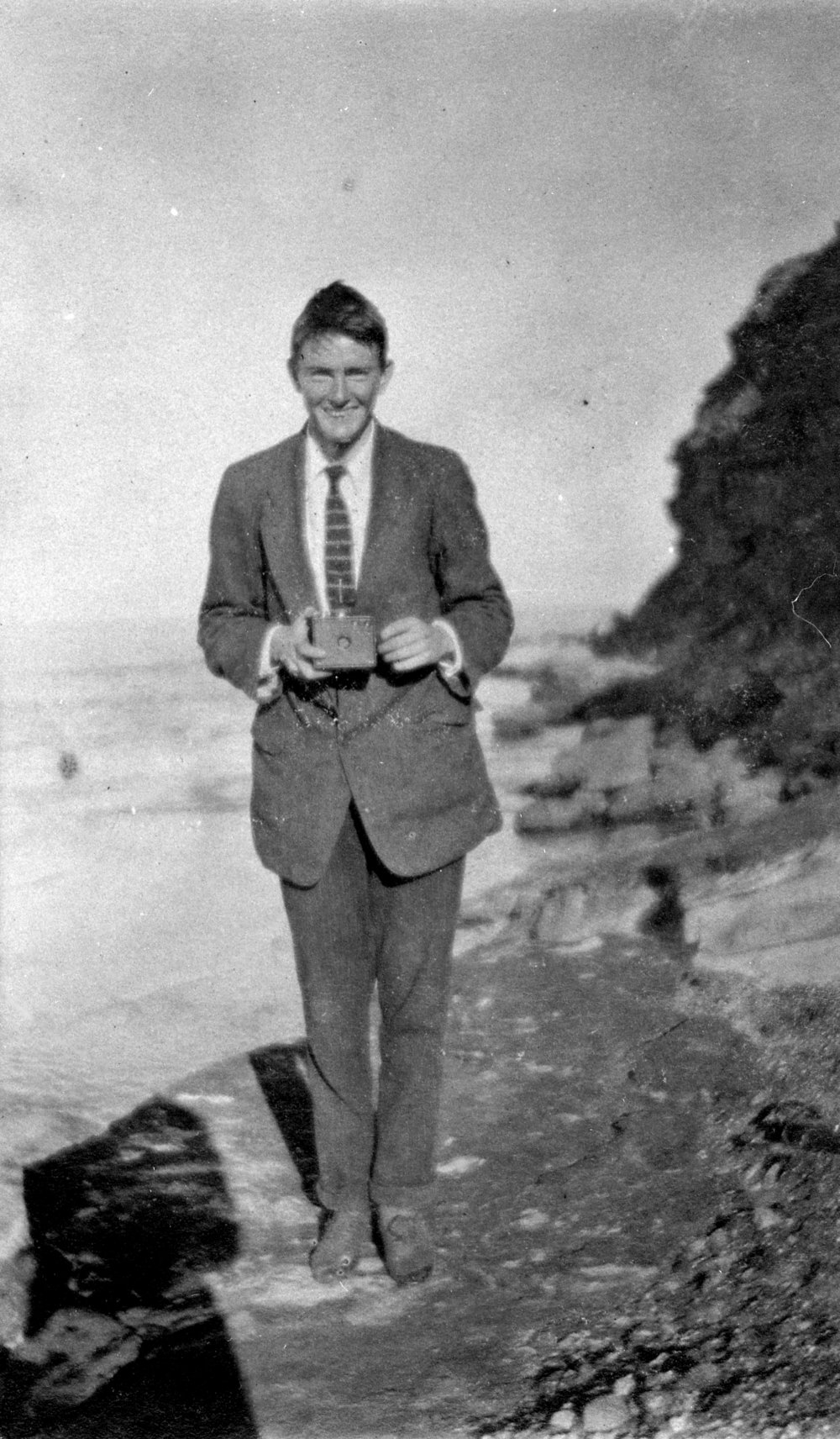 Stanley Yewen taking photo, Newport
