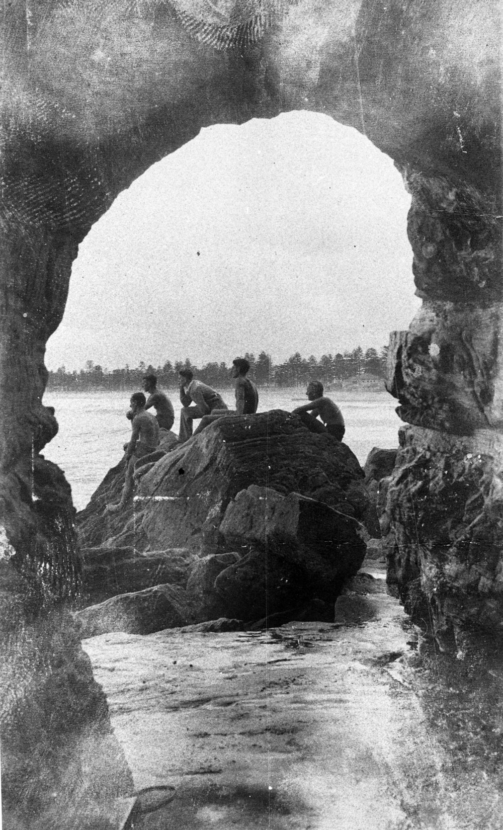 Queenscliff Surf Lifesaving Club members outside tunnel