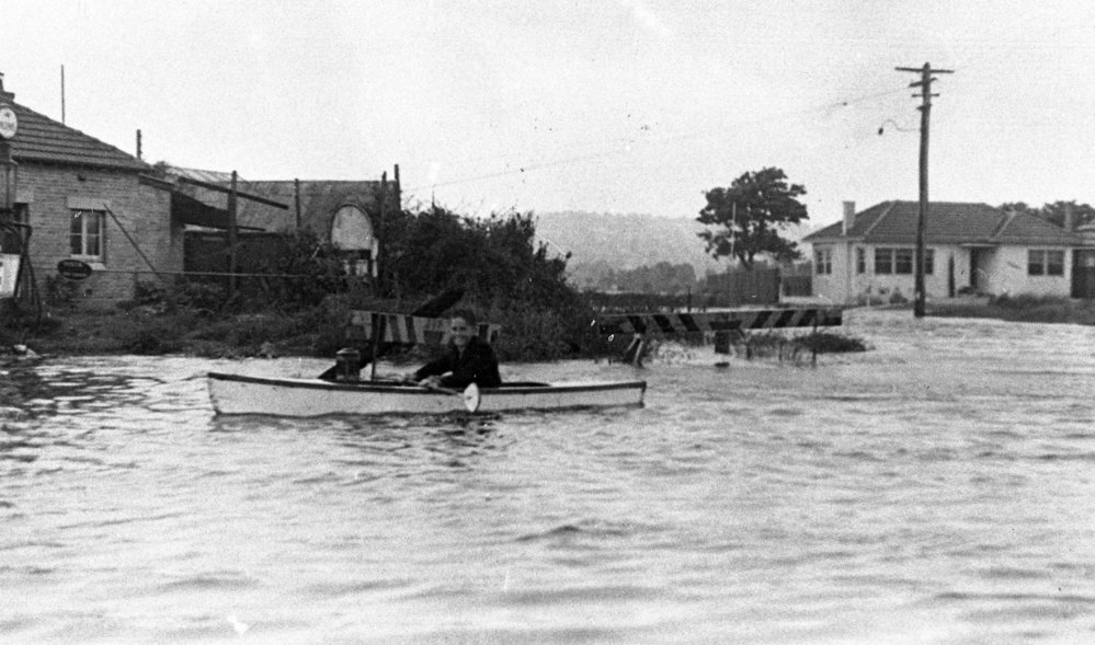Manly Lagoon in flood, Pittwater Road Queenscliff