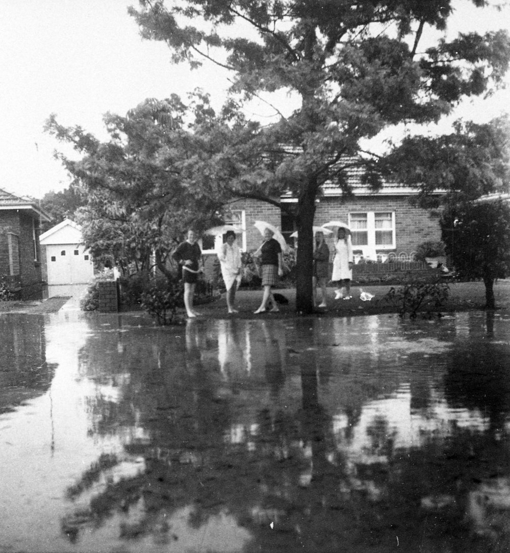 Manly Lagoon in flood, 1969