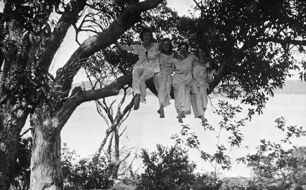 Girls in Tree at Palm Beach