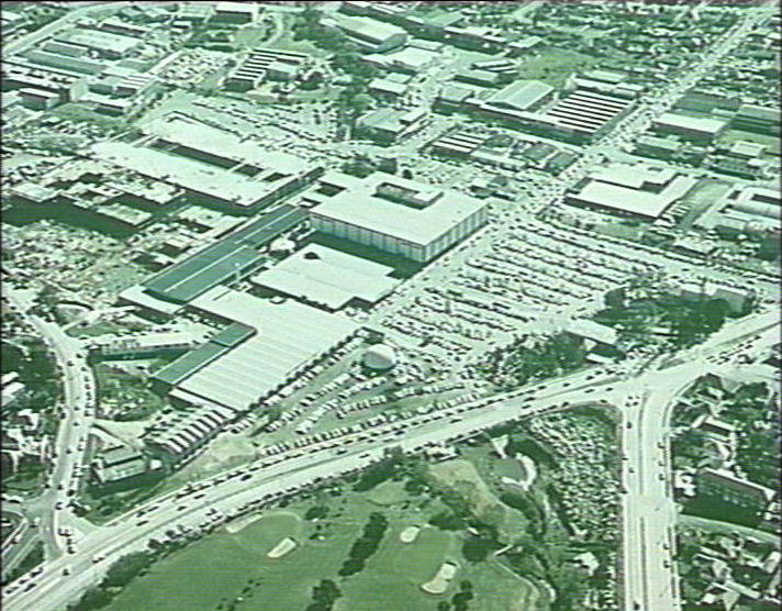 Aerial view of Warringah Mall, Brookvale c1973