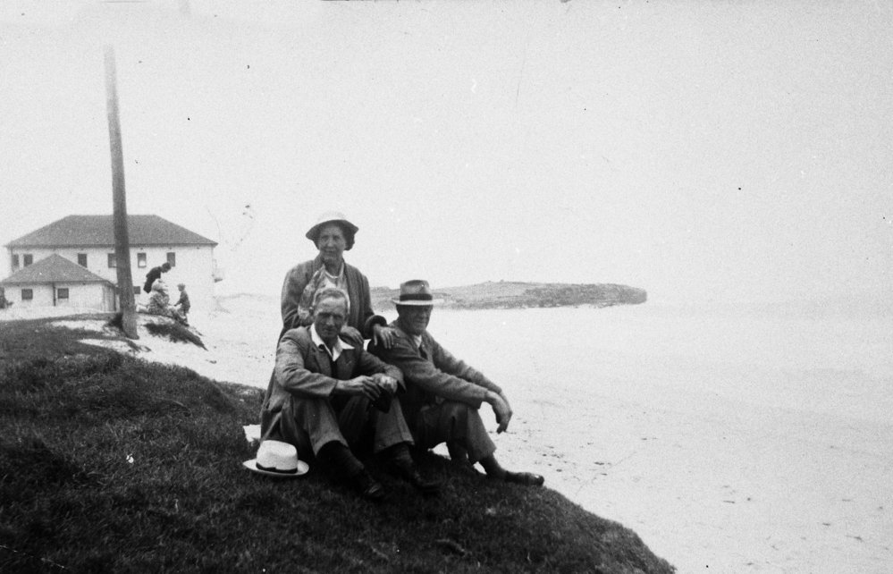 Dorothy and Charles Howes and friend at Dee Why Beach