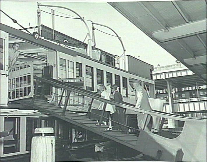 Stewart House children boarding Manly Ferry