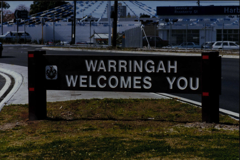 Warringah Council Signage Warringah welcomes you sign, Harbord