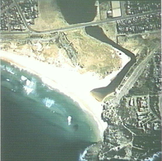 Aerial view of Curl Curl Beach and Lagoon