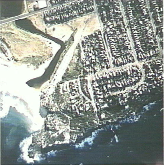 Aerial view of Curl Curl Lagoon and Dee Why Head