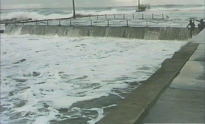 Dee Why Beach rock pool in heavy seas