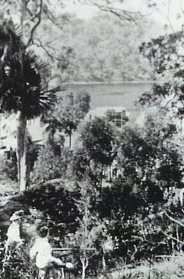 Two women looking at the view from bushland across to the Hawkesbury River