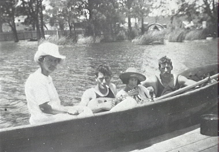 Boating on Narrabeen Lagoon, Narrabeen, 1927