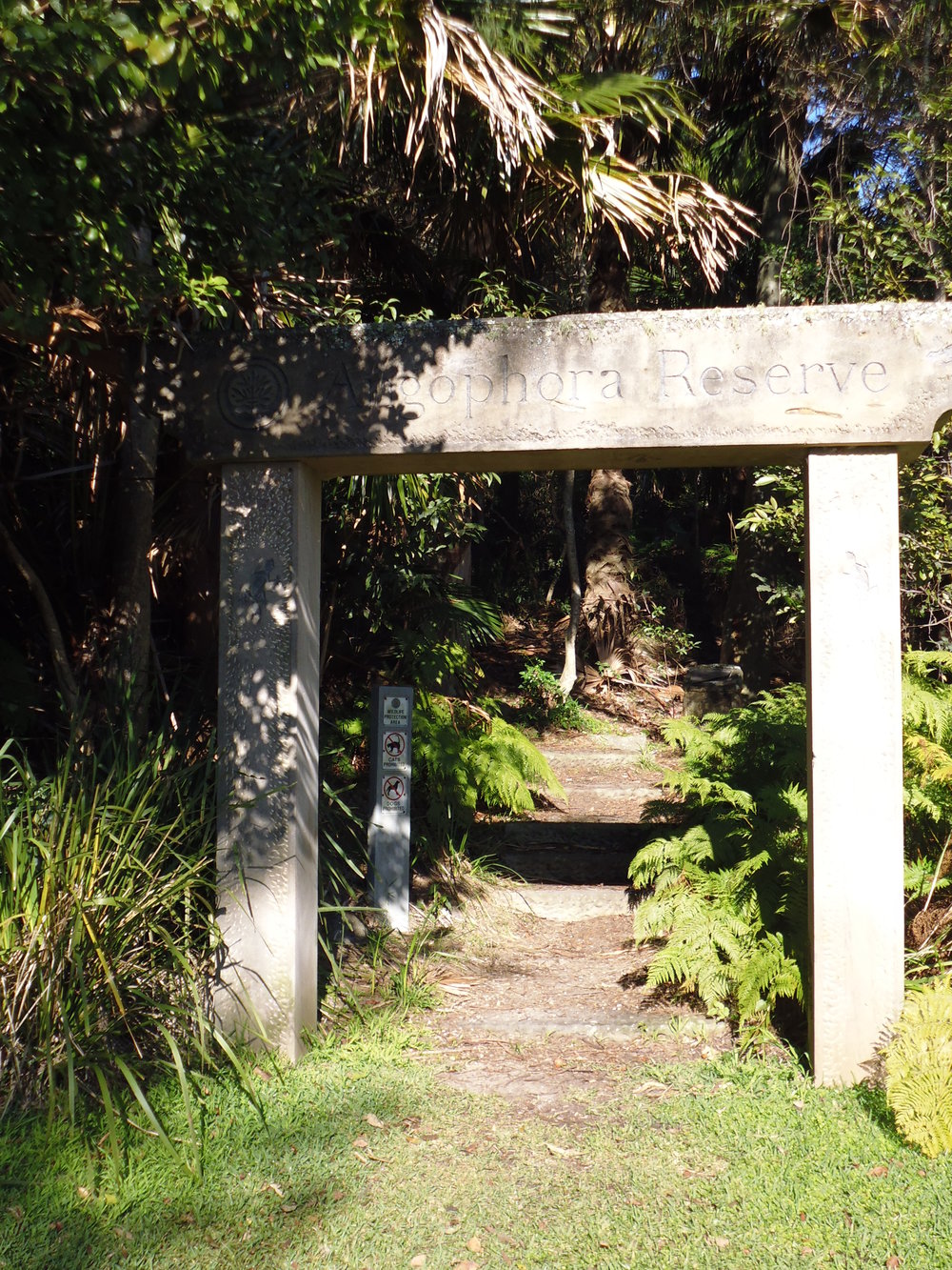 Entrance to Angophora Reserve, Avalon.