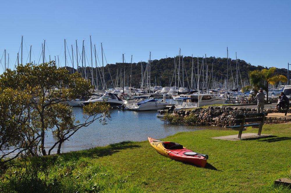 View of docked boats, Bayview Marina