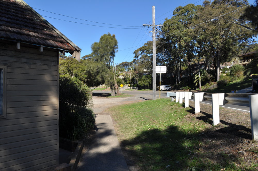 View of Pittwater Rd from side of Scout Hall