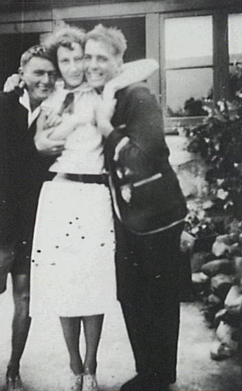 Betty Pollock, Des Semmler and Stan at the Yewen's place  for Christmas