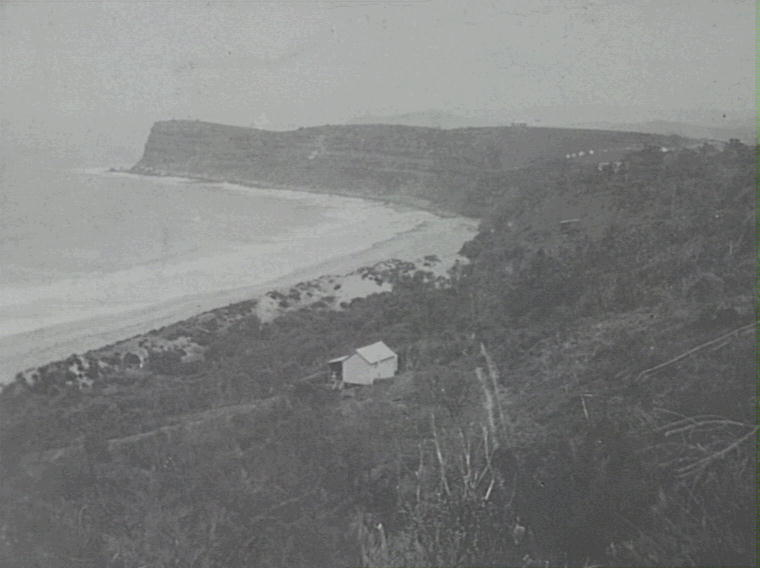 Looking down on Bungan Beach showing the Camp House.