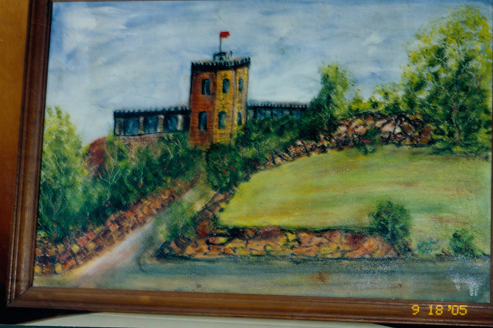Photograph of a painting of Bungan Castle by George Baker, 2005
