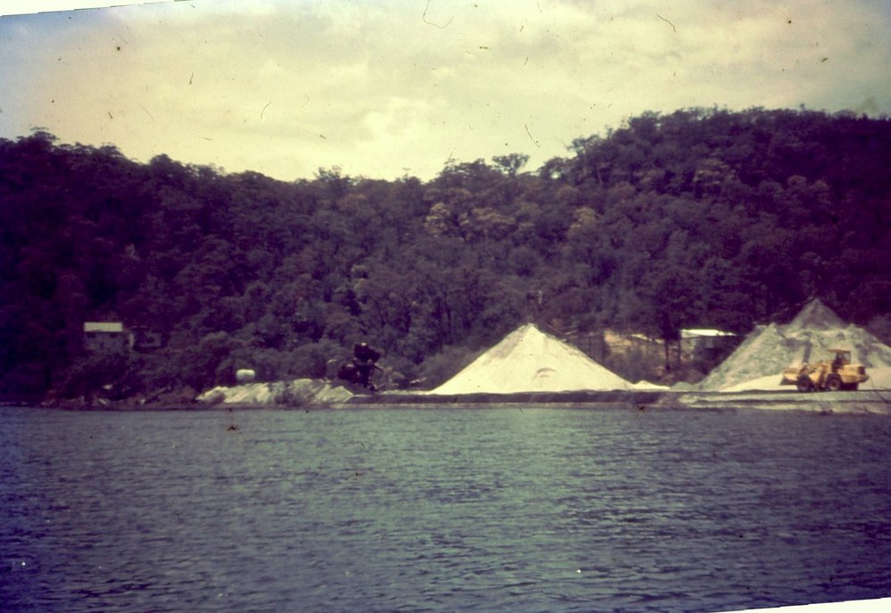 Sand dredging at McCarrs Creek. c1960.