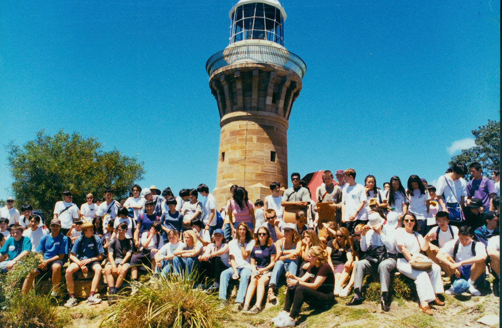180 Year 11 &amp; 12 students from Tokyo, 20 from Barrenjoey High and teachers visiting Barrenjoey lighthouse