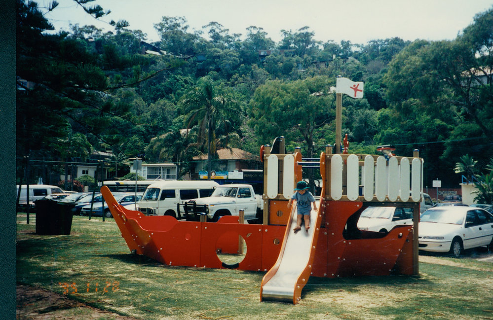 The new children's pirate ship at Pittwater Park, Palm Beach, 1995