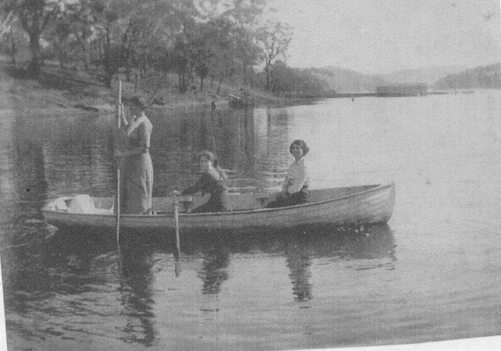 Wyndham girls boating on Pittwater.