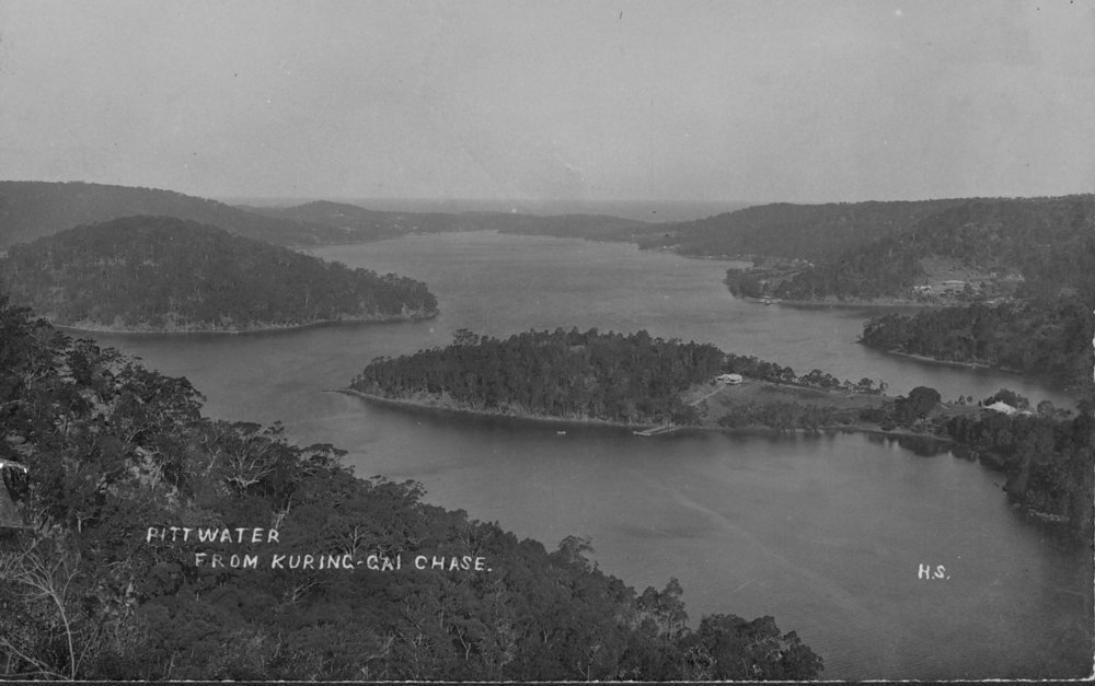 Postcard Pittwater from Kuring-Gai Chase.