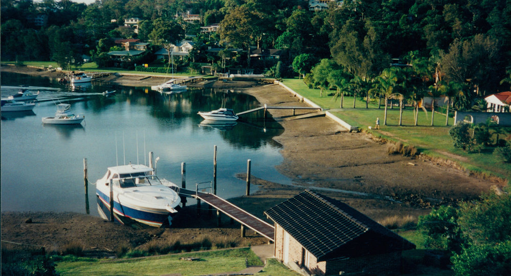 Boats moored at Crystal Bay, Newport, 1999