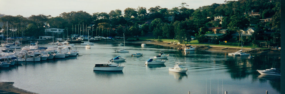 Boats moored at Crystal bay, Newport, 1999