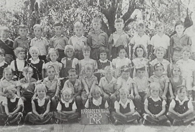 Students of class LK and teacher at Narrabeen North Public School. 1963.