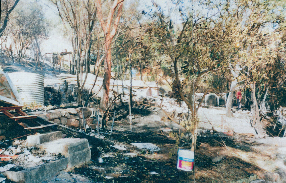 Remains of burnt house at Kuttabul Place, Elanora Heights, 1994