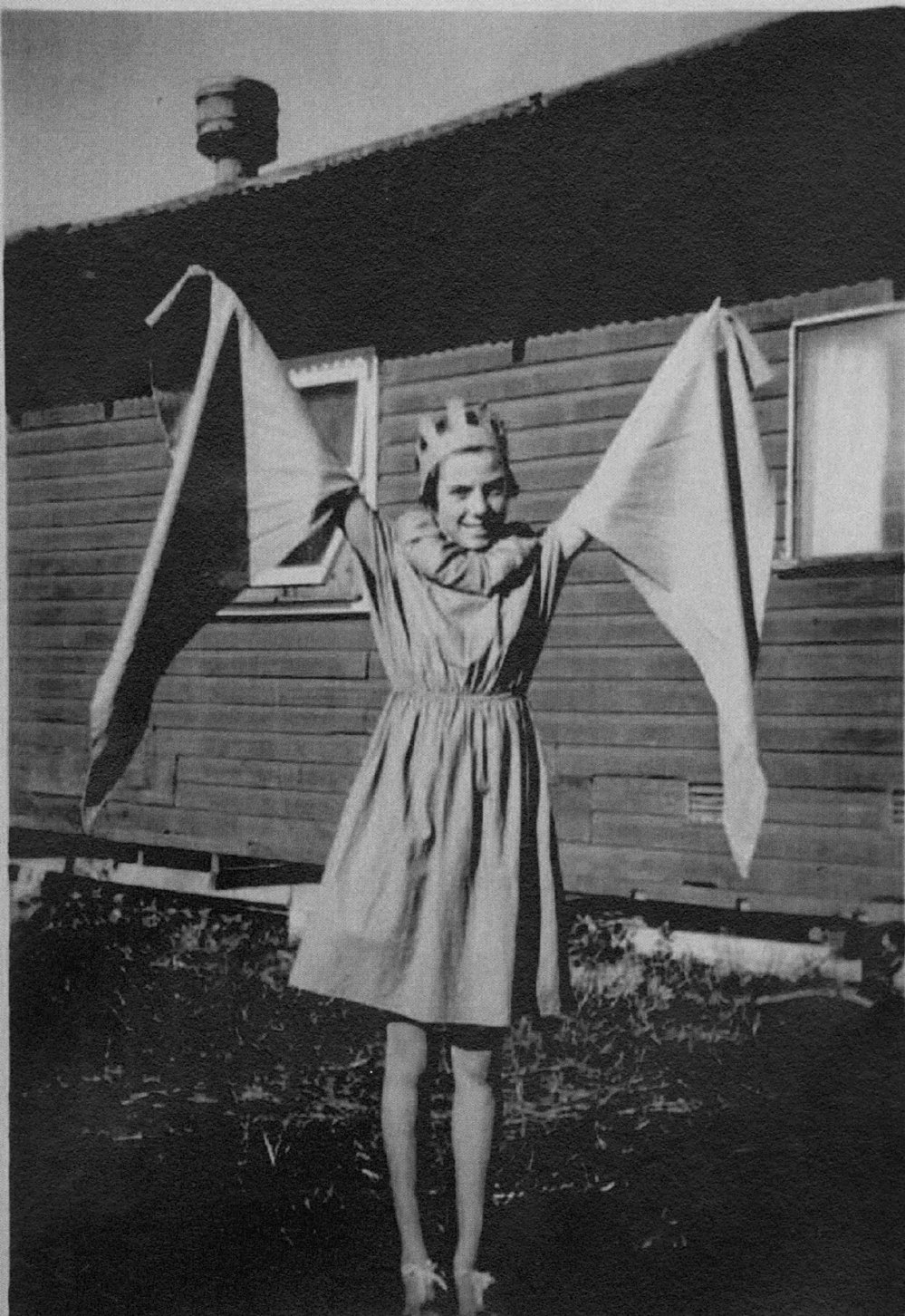 Lynette Smith in costume for part in Wheat Dance concert for Mona Vale Public School. 