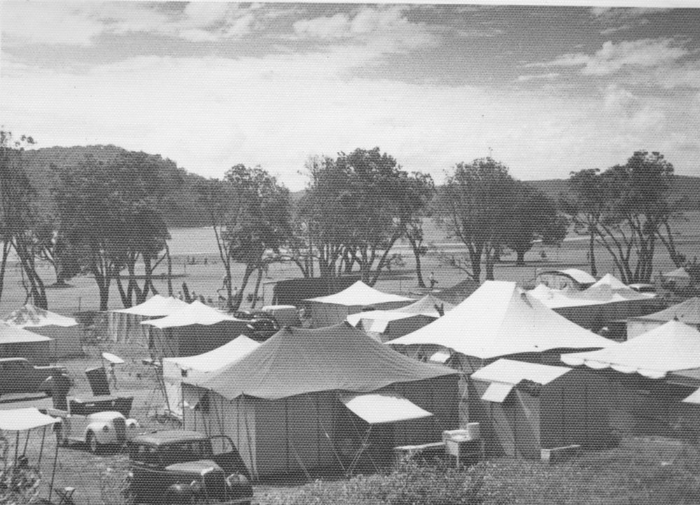 Camping area on Australia Day, Palm Beach, 1948