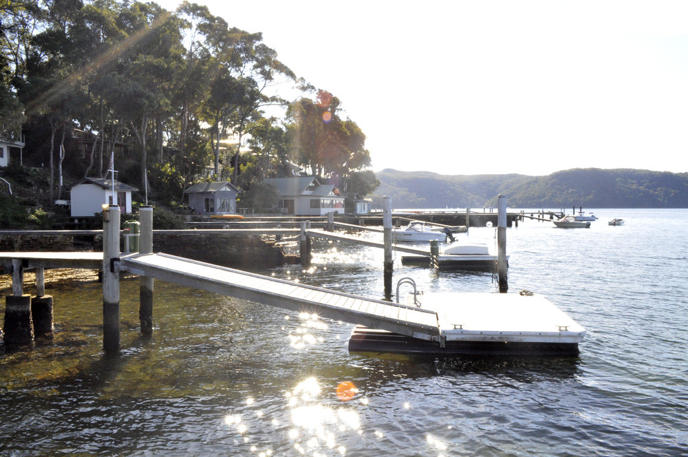 Private jetties and boatsheds on Scotland Island, 2013