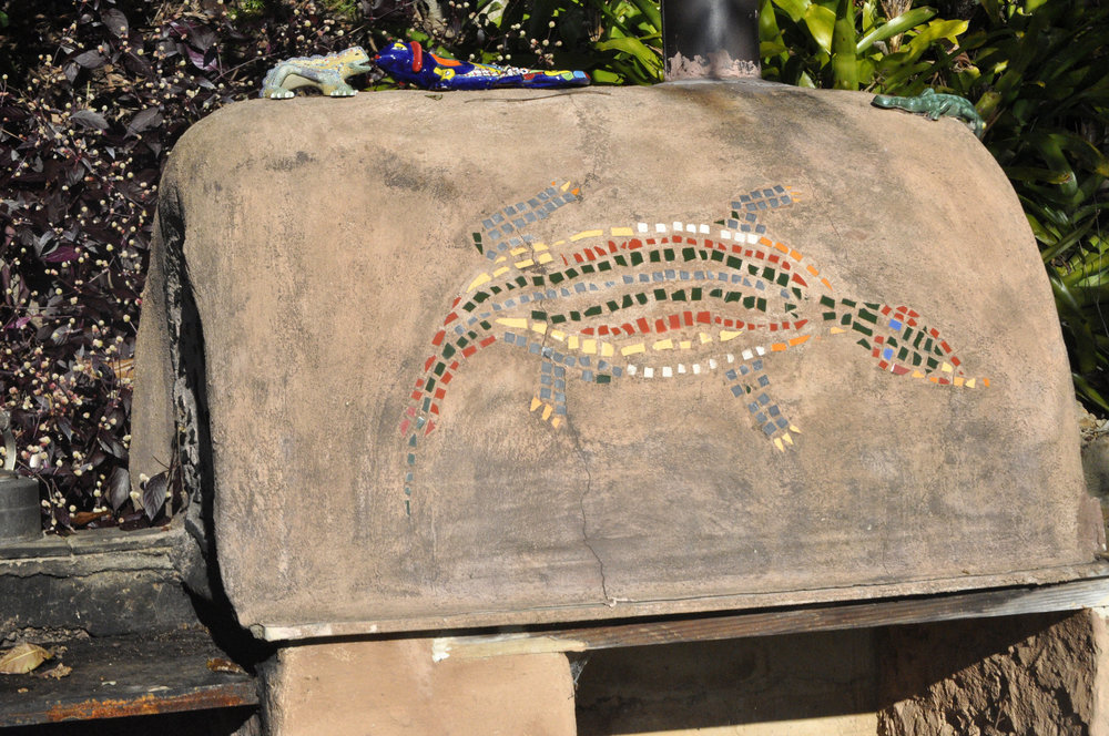 Tiled lizard artwork on Scotland Island