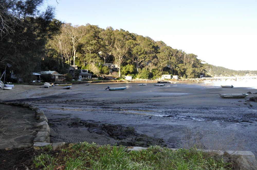 View at low tide of Scotland Island, 2013