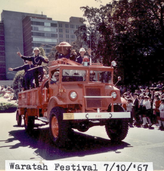 Members of the Davidson Rural Fire Brigade taking part in the Waratah Festival in Sydney