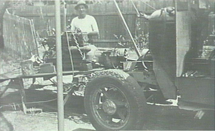 Frank Machon at his saw mill, Narabeen