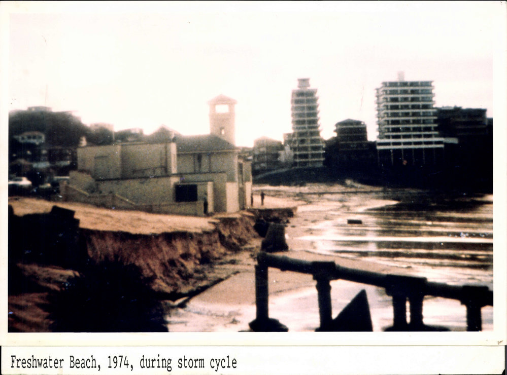Freshwater Beach showing storm damage