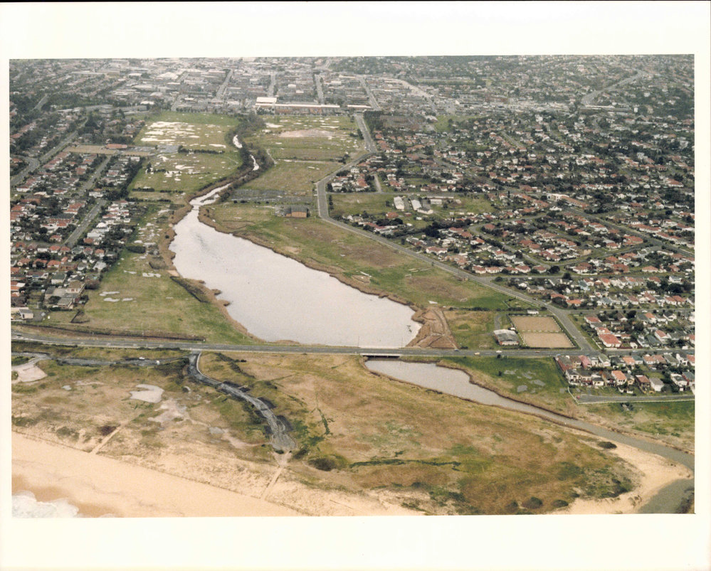 Aerial view of Griffin Road and Curl Curl Lagoon