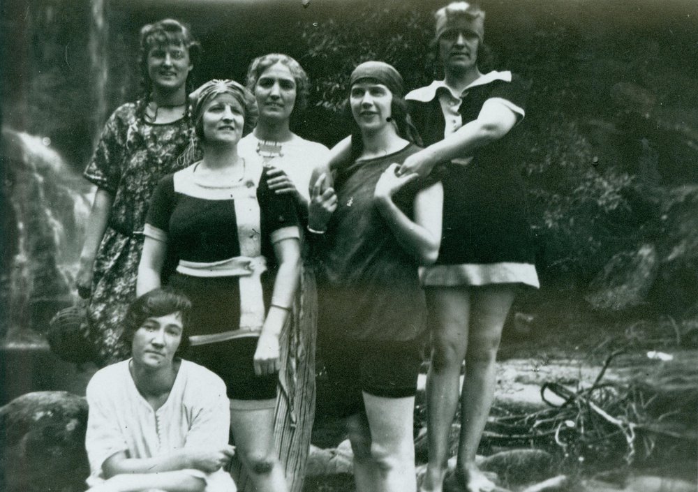 Picnicking and swimming at Narrabeen Lagoon, c 1920s